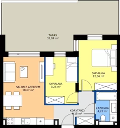3 pokoje, mieszkanie 50,36 m², parter, oferta nr 30, Piano Park bud. H, Suwałki, Czarnoziem, ul. Witolda "Rotmistrza" Pileckiego 5A