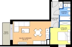2 pokoje, mieszkanie 40,40 m², piętro 3, oferta nr 60, Piano Park bud. H, Suwałki, Czarnoziem, ul. Witolda "Rotmistrza" Pileckiego 5A