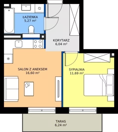 2 pokoje, mieszkanie 39,60 m², piętro 2, oferta nr 47, Piano Park bud. H, Suwałki, Czarnoziem, ul. Witolda "Rotmistrza" Pileckiego 5A