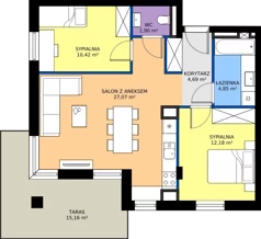 3 pokoje, mieszkanie 61,11 m², piętro 4, oferta nr 22, Piano Park bud. H, Suwałki, Czarnoziem, ul. Witolda "Rotmistrza" Pileckiego 5A