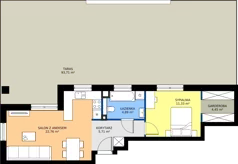 2 pokoje, mieszkanie 49,14 m², parter, oferta nr 3, Piano Park bud. H, Suwałki, Czarnoziem, ul. Witolda "Rotmistrza" Pileckiego 5A