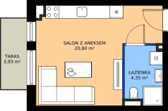 1 pokój, mieszkanie 25,15 m², piętro 3, oferta nr 61, Piano Park bud. H, Suwałki, Czarnoziem, ul. Witolda "Rotmistrza" Pileckiego 5A