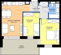 3 pokoje, mieszkanie 50,23 m², piętro 2, oferta nr 48, Piano Park bud. H, Suwałki, Czarnoziem, ul. Witolda "Rotmistrza" Pileckiego 5A