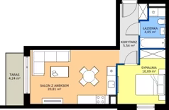 2 pokoje, mieszkanie 40,49 m², piętro 2, oferta nr 49, Piano Park bud. H, Suwałki, Czarnoziem, ul. Witolda "Rotmistrza" Pileckiego 5A