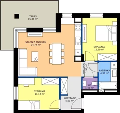 3 pokoje, mieszkanie 61,51 m², piętro 4, oferta nr 73, Piano Park bud. H, Suwałki, Czarnoziem, ul. Witolda "Rotmistrza" Pileckiego 5A