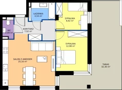 3 pokoje, mieszkanie 60,91 m², parter, oferta nr 5, Słoneczne Tarasy II bud B, Suwałki, ul. Sportowa
