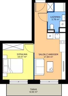 2 pokoje, mieszkanie 32,19 m², piętro 2, oferta nr 19, Słoneczne Tarasy II bud B, Suwałki, ul. Sportowa