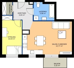 2 pokoje, mieszkanie 45,37 m², piętro 2, oferta nr 7_11, Vela Park Budynek 7, Rumia, Biała Rzeka, ul. Jęczmienna