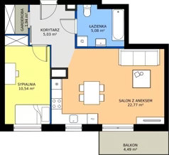 2 pokoje, mieszkanie 45,36 m², piętro 3, oferta nr M16, Vela Park Budynek 6, Rumia, Biała Rzeka, ul. Jęczmienna