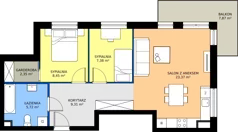 3 pokoje, mieszkanie 56,58 m², piętro 1, oferta nr M2, Vela Park Budynek 6, Rumia, Biała Rzeka, ul. Jęczmienna