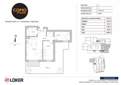 3 pokoje, mieszkanie 57,37 m², parter, oferta nr 1, Como Park, Starogard Gdański, ul. Selmanowicza „Zagończyka”