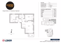 3 pokoje, mieszkanie 63,91 m², piętro 2, oferta nr 11, Como Park, Starogard Gdański, ul. Selmanowicza „Zagończyka”