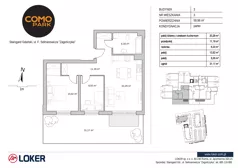 3 pokoje, mieszkanie 59,98 m², parter, oferta nr 3, Como Park, Starogard Gdański, ul. Selmanowicza „Zagończyka”
