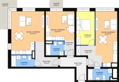 4 pokoje, mieszkanie 117,42 m², piętro 1, oferta nr B 1.01, Naramowicka 100, Poznań, Winogrady, Winogrady, ul. Naramowicka 100