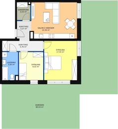 3 pokoje, mieszkanie 67,93 m², parter, oferta nr C 0.02, Naramowicka 100, Poznań, Winogrady, Winogrady, ul. Naramowicka 100