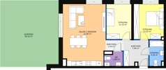 3 pokoje, mieszkanie 76,54 m², parter, oferta nr C 0.03, Naramowicka 100, Poznań, Winogrady, Winogrady, ul. Naramowicka 100