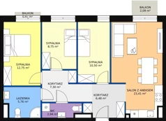 4 pokoje, mieszkanie 78,52 m², piętro 6, oferta nr C 6.09, Naramowicka 100, Poznań, Winogrady, Winogrady, ul. Naramowicka 100