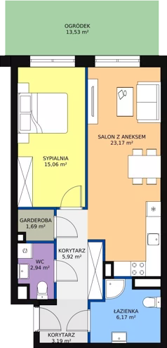 2 pokoje, mieszkanie 58,84 m², parter, oferta nr D 0.09, Naramowicka 100, Poznań, Winogrady, Winogrady, ul. Naramowicka 100