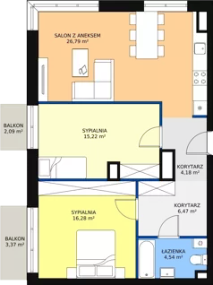 3 pokoje, mieszkanie 74,05 m², piętro 6, oferta nr D 6.05, Naramowicka 100, Poznań, Winogrady, Winogrady, ul. Naramowicka 100
