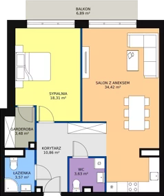2 pokoje, mieszkanie 73,71 m², piętro 6, oferta nr D 6.06, Naramowicka 100, Poznań, Winogrady, Winogrady, ul. Naramowicka 100