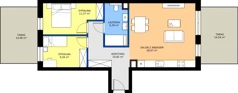 3 pokoje, mieszkanie 66,41 m², parter, oferta nr B.1, Tarasy Bernardyńskie, Kalisz, Śródmieście, ul. Kazimierza Mystkowskiego