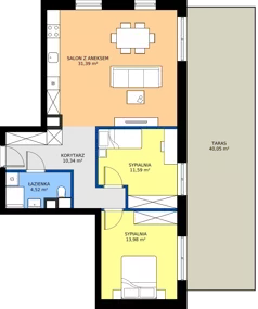 3 pokoje, mieszkanie 71,82 m², parter, oferta nr B.45, Tarasy Bernardyńskie, Kalisz, Śródmieście, ul. Kazimierza Mystkowskiego