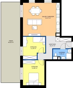 3 pokoje, mieszkanie 71,79 m², parter, oferta nr B.74, Tarasy Bernardyńskie, Kalisz, Śródmieście, ul. Kazimierza Mystkowskiego