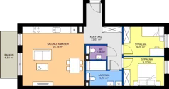 3 pokoje, mieszkanie 66,27 m², piętro 1, oferta nr B.47, Tarasy Bernardyńskie, Kalisz, Śródmieście, ul. Kazimierza Mystkowskiego