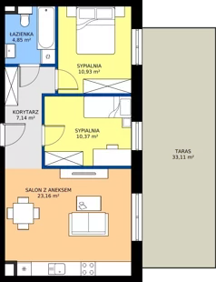 3 pokoje, mieszkanie 56,45 m², parter, oferta nr B.39, Tarasy Bernardyńskie, Kalisz, Śródmieście, ul. Kazimierza Mystkowskiego