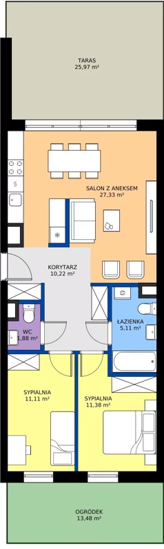 3 pokoje, mieszkanie 67,03 m², parter, oferta nr G1/3, Osiedle Goplana Budynek G, Poznań, Jeżyce, ul. Świętego Wawrzyńca