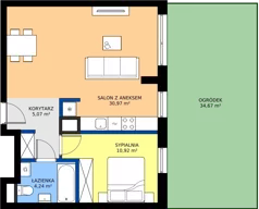 2 pokoje, mieszkanie 51,20 m², parter, oferta nr G1/103, Osiedle Goplana Budynek G, Poznań, Jeżyce, ul. Świętego Wawrzyńca