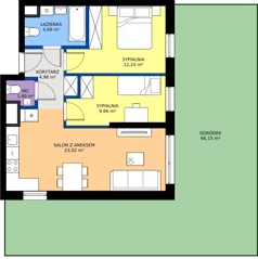 3 pokoje, mieszkanie 55,97 m², parter, oferta nr G1/105, Osiedle Goplana Budynek G, Poznań, Jeżyce, ul. Świętego Wawrzyńca