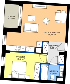 2 pokoje, mieszkanie 48,94 m², piętro 1, oferta nr G1/12, Osiedle Goplana Budynek G, Poznań, Jeżyce, ul. Świętego Wawrzyńca