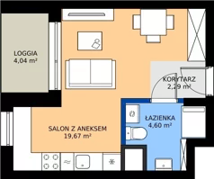1 pokój, mieszkanie 26,56 m², piętro 2, oferta nr G1/137, Osiedle Goplana Budynek G, Poznań, Jeżyce, ul. Świętego Wawrzyńca