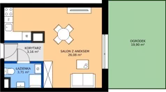 1 pokój, mieszkanie 32,95 m², parter, oferta nr G1/102, Osiedle Goplana Budynek G, Poznań, Jeżyce, ul. Świętego Wawrzyńca