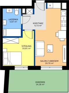 2 pokoje, mieszkanie 40,91 m², parter, oferta nr G1/4, Osiedle Goplana Budynek G, Poznań, Jeżyce, ul. Świętego Wawrzyńca