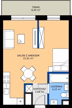 1 pokój, mieszkanie 38,81 m², parter, oferta nr G1/112, Osiedle Goplana Budynek G, Poznań, Jeżyce, ul. Świętego Wawrzyńca