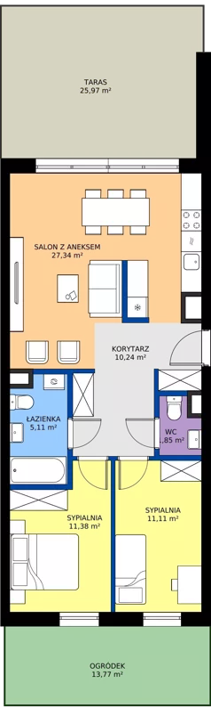 3 pokoje, mieszkanie 67,03 m², parter, oferta nr G1/110, Osiedle Goplana Budynek G, Poznań, Jeżyce, ul. Świętego Wawrzyńca