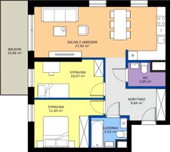 3 pokoje, mieszkanie 66,56 m², piętro 7, oferta nr G1/86, Osiedle Goplana Budynek G, Poznań, Jeżyce, ul. Świętego Wawrzyńca