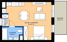 1 pokój, mieszkanie 36,39 m², piętro 8, oferta nr G2/98, Osiedle Goplana Budynek G, Poznań, Jeżyce, ul. Świętego Wawrzyńca