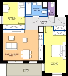 3 pokoje, mieszkanie 66,36 m², piętro 1, oferta nr G2/5, Osiedle Goplana Budynek G, Poznań, Jeżyce, ul. Świętego Wawrzyńca