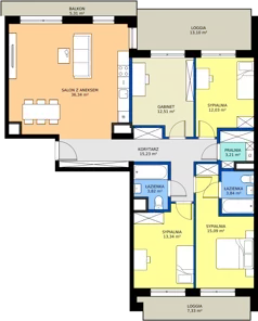 5 pokoi, mieszkanie 115,41 m², piętro 7, oferta nr F/89, Goplana Budynek F, Poznań, Jeżyce, ul. św. Wawrzyńca