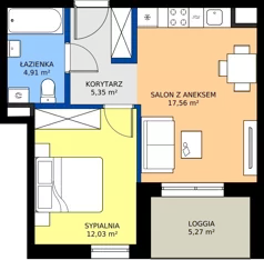 2 pokoje, mieszkanie 39,85 m², piętro 7, oferta nr F/90, Goplana Budynek F, Poznań, Jeżyce, ul. św. Wawrzyńca