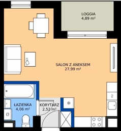 1 pokój, mieszkanie 34,57 m², piętro 5, oferta nr F/121, Goplana Budynek F, Poznań, Jeżyce, ul. św. Wawrzyńca