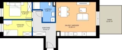 3 pokoje, mieszkanie 60,33 m², parter, oferta nr C.6, Tarasy Bernardyńskie Budynek C, Kalisz, Śródmieście, ul. Kazimierza Mystkowskiego
