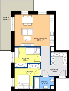 3 pokoje, mieszkanie 60,72 m², parter, oferta nr C.61, Tarasy Bernardyńskie Budynek C, Kalisz, Śródmieście, ul. Kazimierza Mystkowskiego