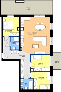 4 pokoje, mieszkanie 94,05 m², piętro 3, oferta nr C.85, Tarasy Bernardyńskie Budynek C, Kalisz, Śródmieście, ul. Kazimierza Mystkowskiego