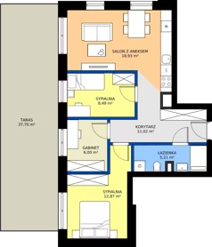 4 pokoje, mieszkanie 62,52 m², parter, oferta nr C.94, Tarasy Bernardyńskie Budynek C, Kalisz, Śródmieście, ul. Kazimierza Mystkowskiego