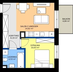 2 pokoje, mieszkanie 37,97 m², piętro 2, oferta nr C.79, Tarasy Bernardyńskie Budynek C, Kalisz, Śródmieście, ul. Kazimierza Mystkowskiego