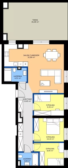 4 pokoje, mieszkanie 83,32 m², piętro 5, oferta nr C.170, Tarasy Bernardyńskie Budynek C, Kalisz, Śródmieście, ul. Kazimierza Mystkowskiego